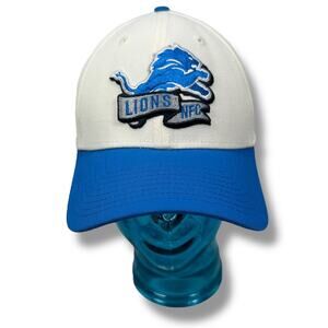 New Era 39THIRTY Detroit Lions Flex Fitted Hat L XL Cream Blue Jamaal Williams